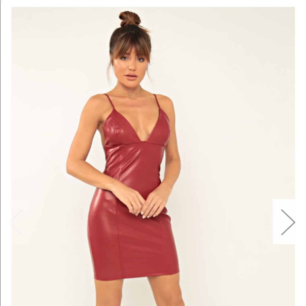 Faux leather dress